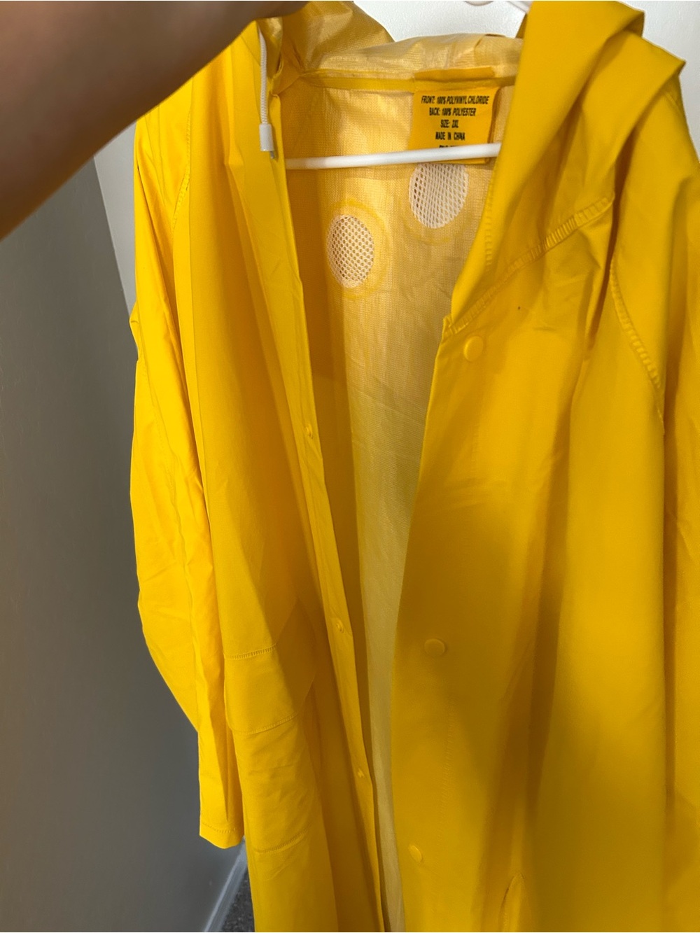 Yellow Women's Hooded Raincoat Jacket